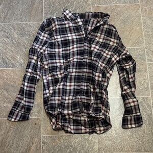 Jachs Black and White Plaid Button-Down Shirt